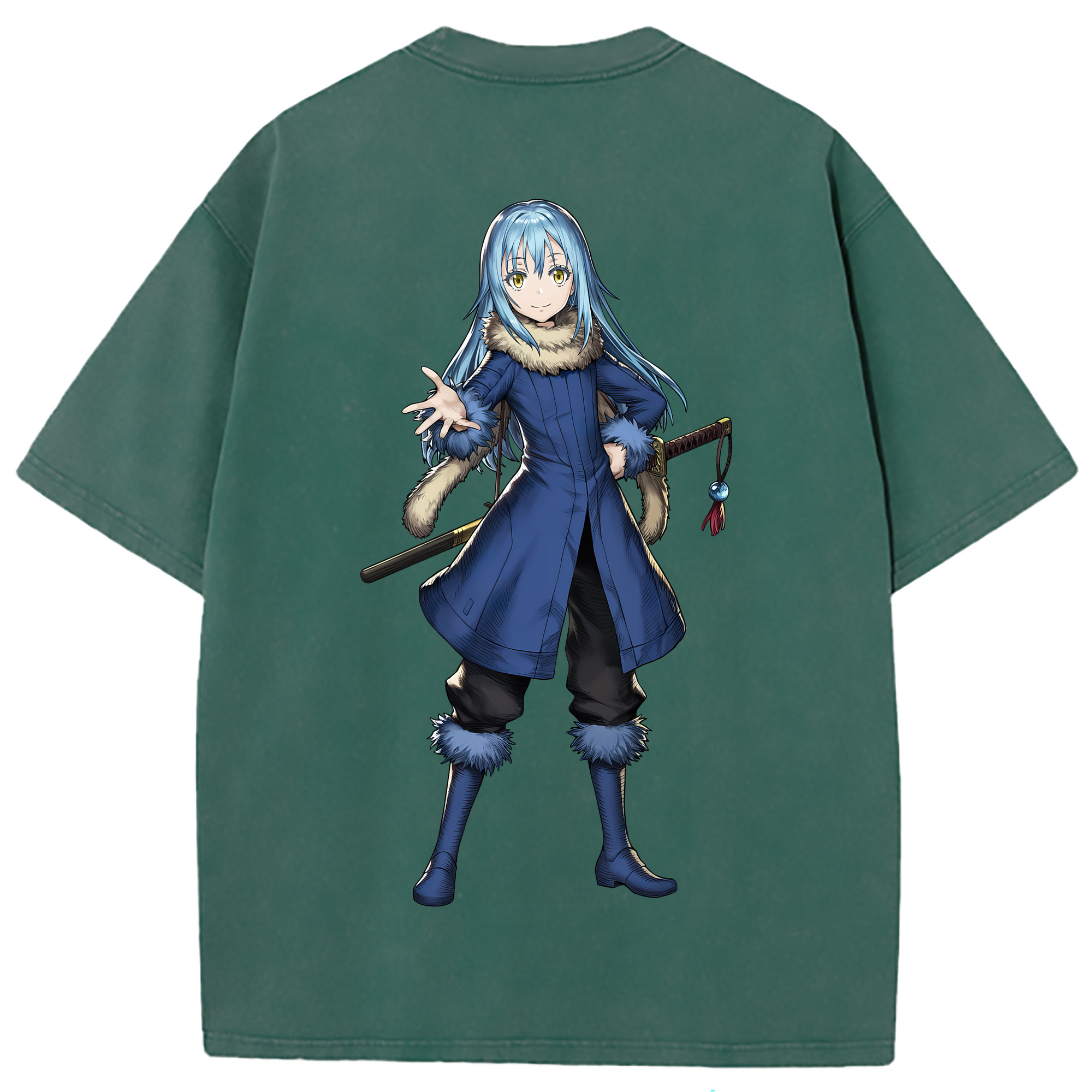 （画像用） 転スラ Regarding Reincarnated to Slime 綿100% ヴィンテージ風 半袖Tシャツ（背面プリント）